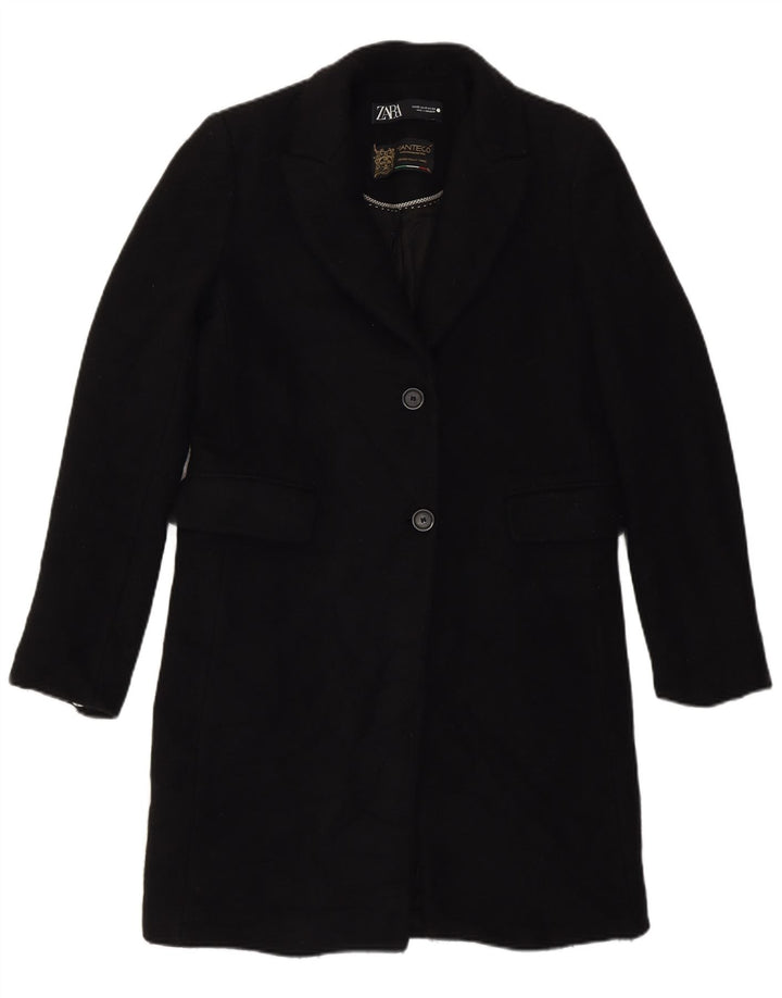 Zara Dame Loose Fit Overfrakke UK 6 XS Sort