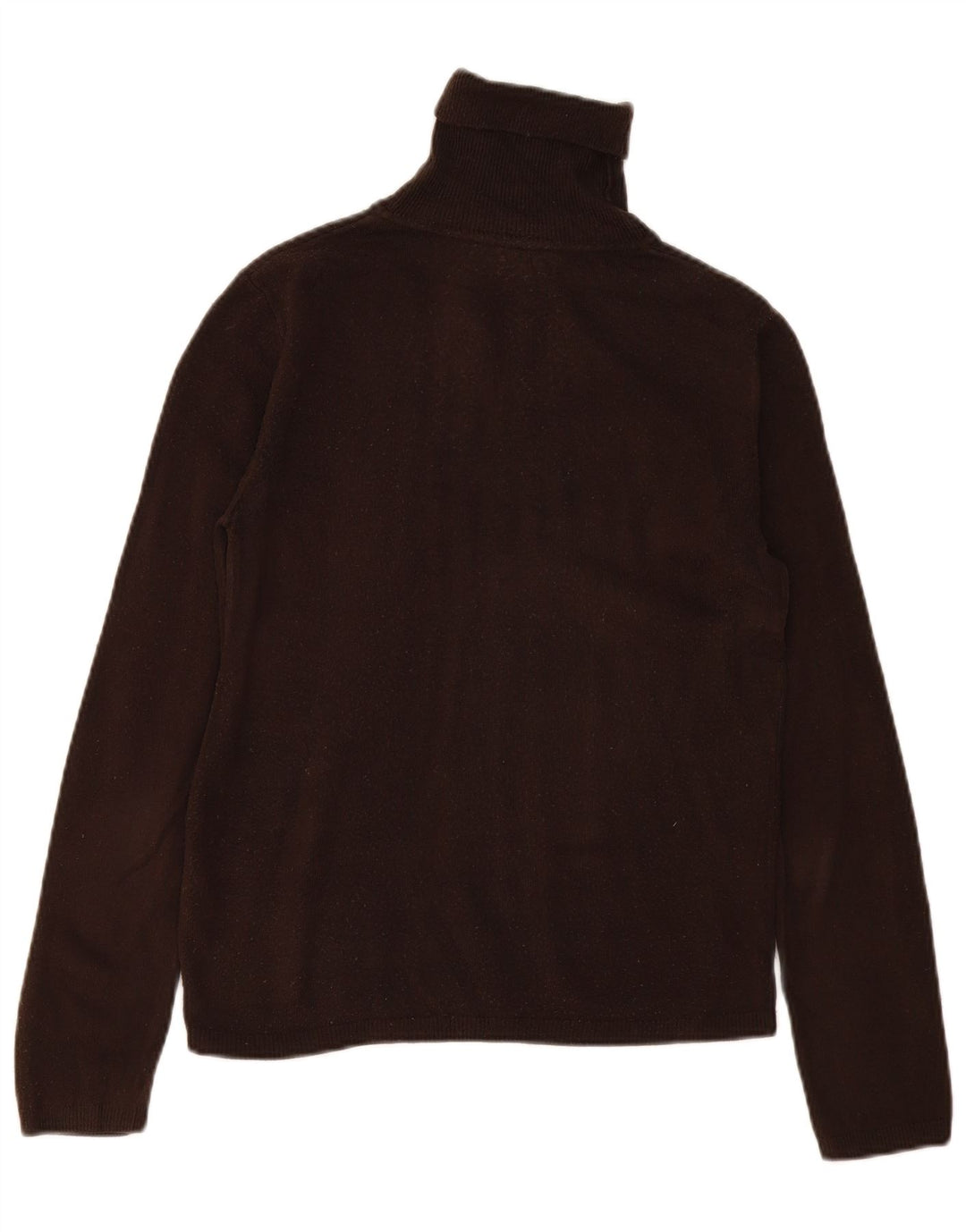 Zara Dame Roll Neck Jumper Sweater UK 12 Medium Brun Akryl