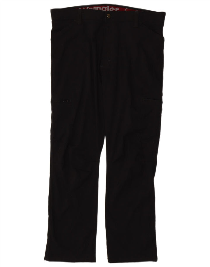 WRANGLER Straight Cargo bukser til mænd W38 L30 Sort nylon