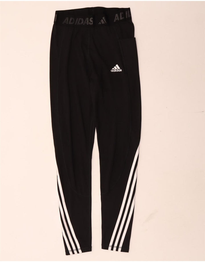 Adidas Graphic Leggings til kvinder UK 8 Small Black Polyester