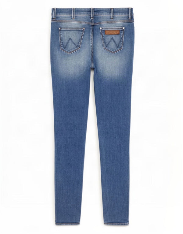 Wrangler Dame Courtney Skinny Jeans med lav talje W28 L32 Blå Bomuld