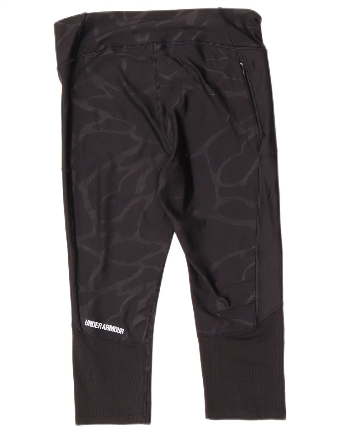Under Armour Dame Capri Leggings UK 14 Medium Black Camouflage
