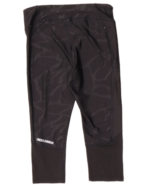 Under Armour Dame Capri Leggings UK 14 Medium Black Camouflage