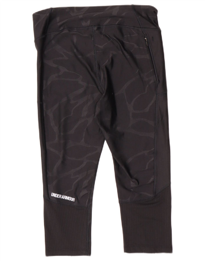 Under Armour Dame Capri Leggings UK 14 Medium Black Camouflage
