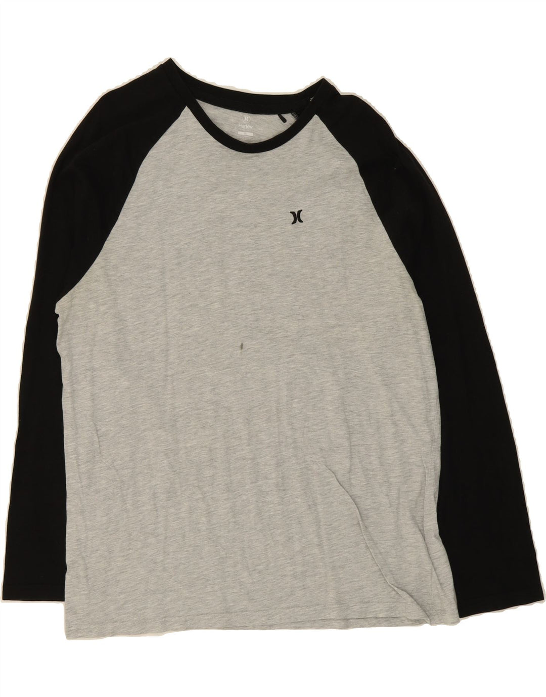 HURLEY Mens Top Long Sleeve XL Grey Colourblock Cotton Vintage Hurley and Second-Hand Hurley from Messina Hembry 