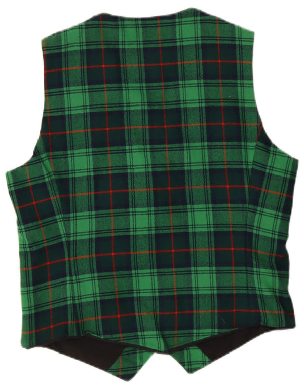 Vintage herrevest UK 38 Medium Green Plaid New Wool
