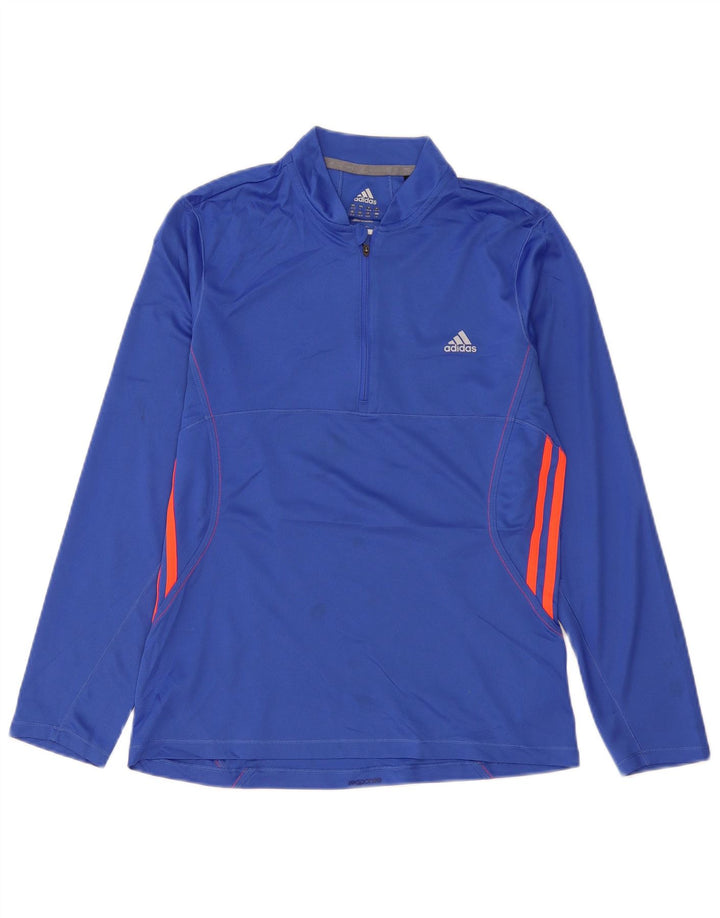 ADIDAS Dame Climalite Pullover Træningsdragt Top UK 16/18 Large Blue