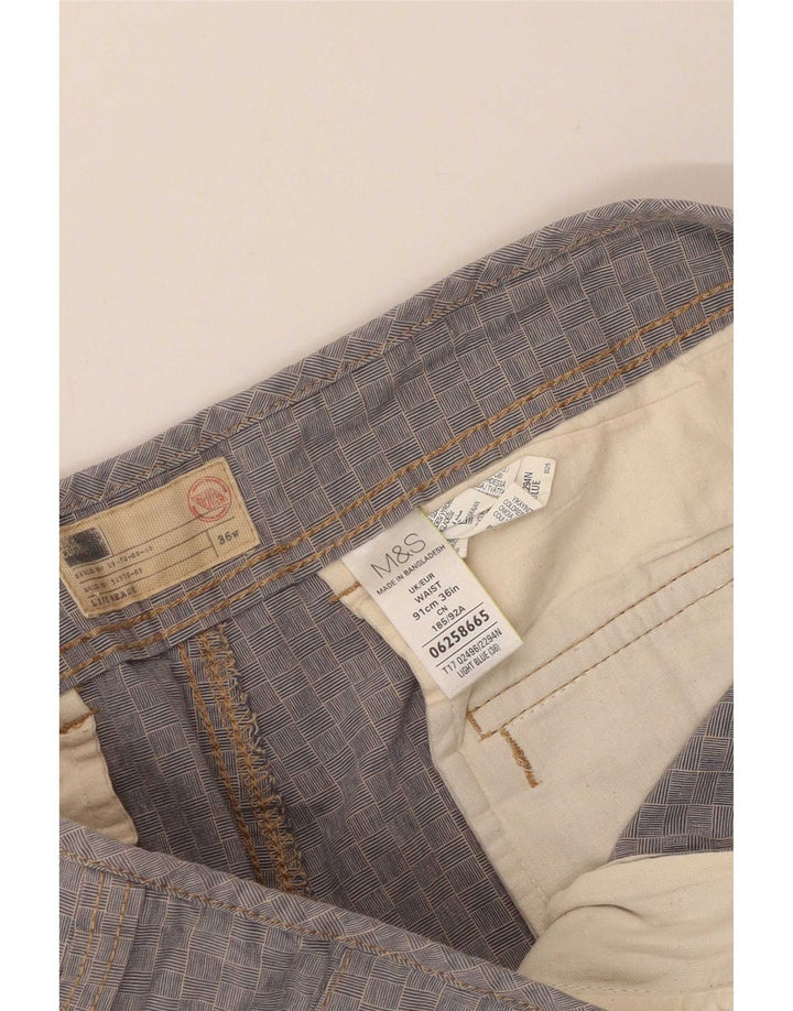 Marks & Spencer Herre Cargo Shorts Store W36 blå ternet bomuld