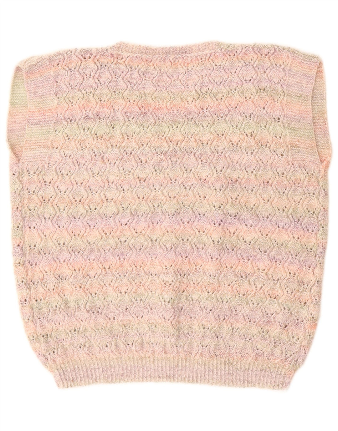 VINTAGE Dame Vest Tank Top UK 16 Large Pink Stribet