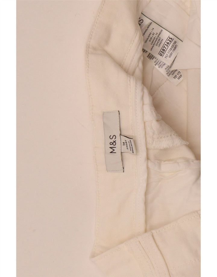 Marks & Spencer Dame Crop Cargo Bukser UK 14 Large W34 L25 White