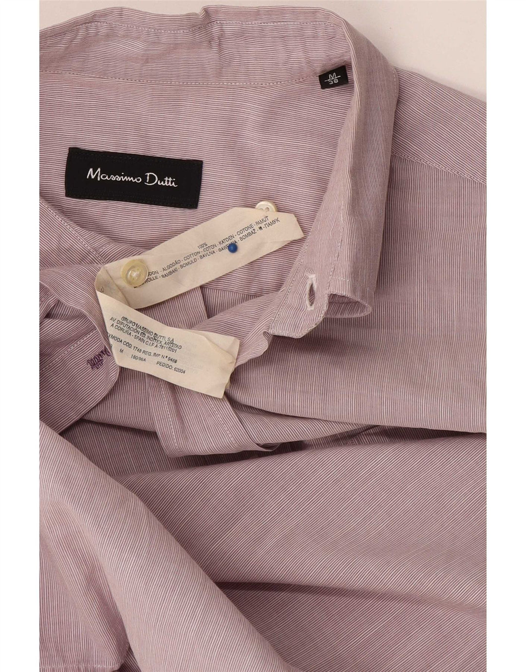 Massimo Dutti Herre kortærmet skjorte Medium Pink Nålestribet bomuld