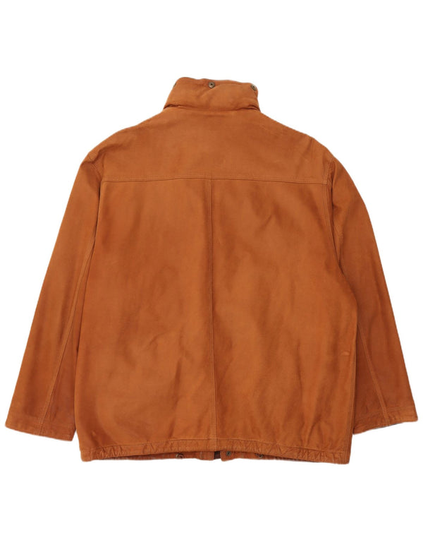 Vintage læderjakke med hætte til mænd UK 42 XL brunt læder