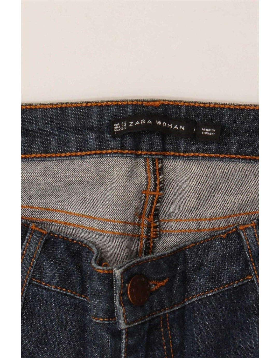 Zara Dame Slim Jeans EU 46 2XL W36 L28 Marineblå