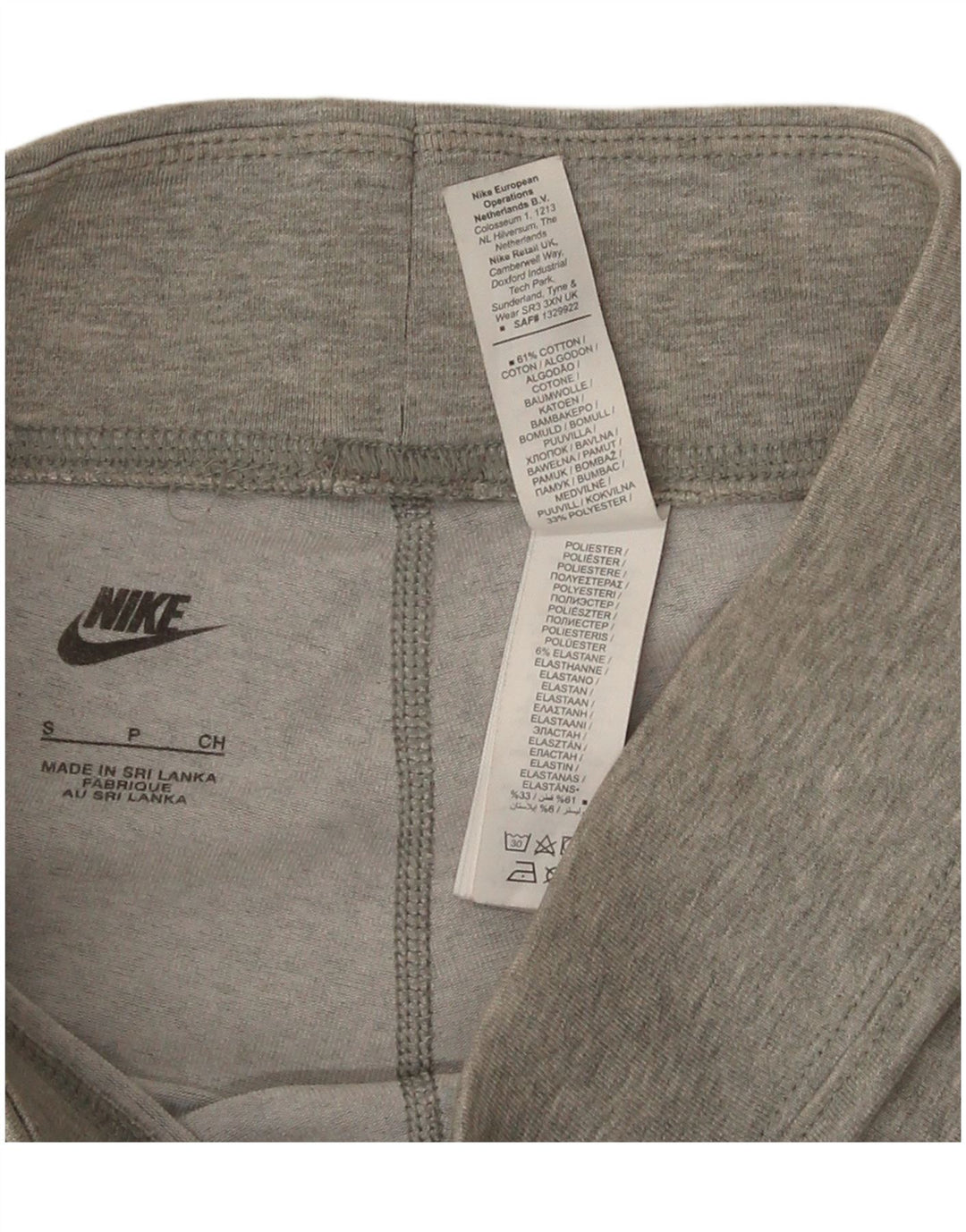 Nike Dame Grafiske Leggings UK 10 Small Grey Bomuld