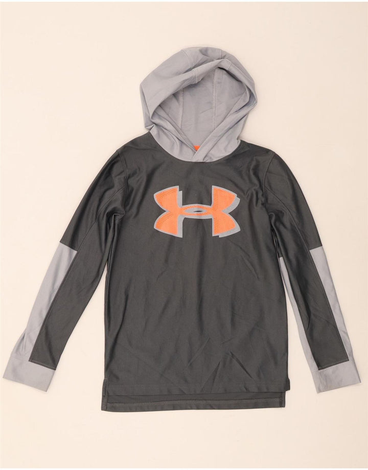 Under Armour Boys Heat Gear Grafisk Top Langærmet 9-10 år Mellemgrå
