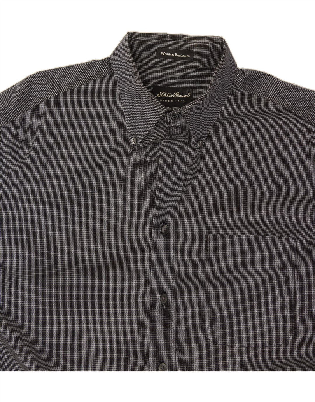 EDDIE BAUER Mens Shirt Medium Grey Check Cotton Vintage Eddie Bauer and Second-Hand Eddie Bauer from Messina Hembry 