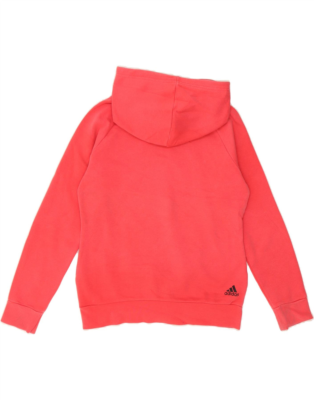 ADIDAS Womens Graphic Hoodie Jumper ULK 12/14 Medium Red Cotton Vintage Adidas and Second-Hand Adidas from Messina Hembry 