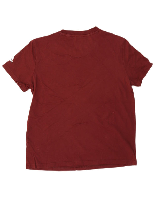 Adidas Dame Grafisk T-Shirt Top UK 16/18 Stor Bourgogne Bomuld