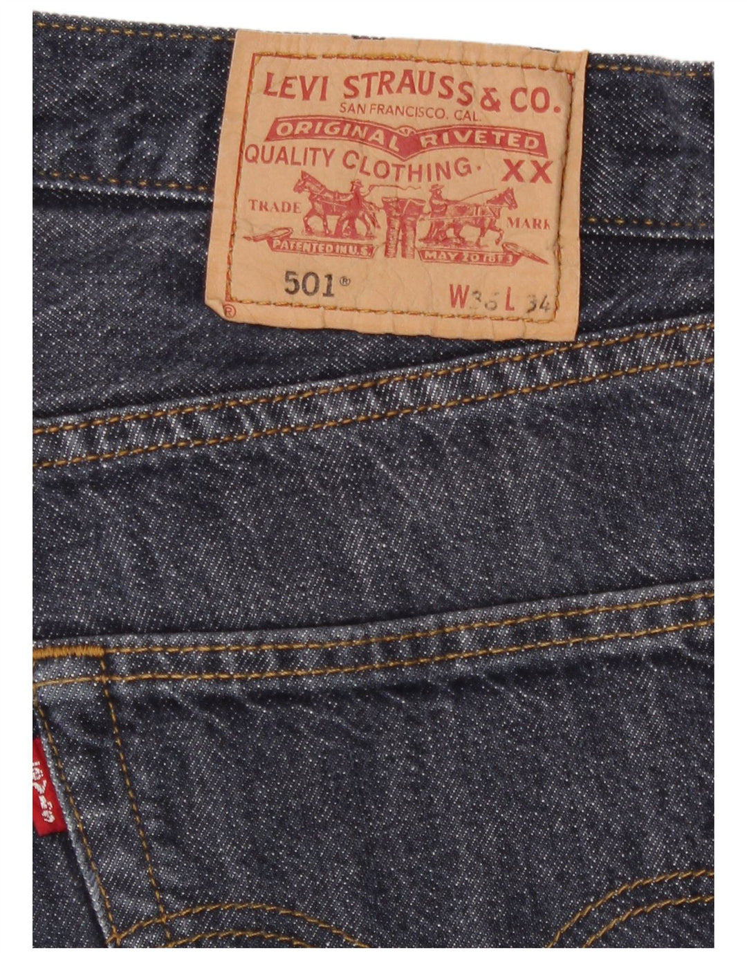 Levi's Herre 501 Straight Jeans W36 L28 Marineblå