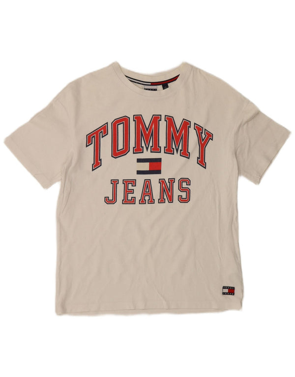 Tommy Hilfiger Mens Graphic T-Shirt Top Small White Cotton