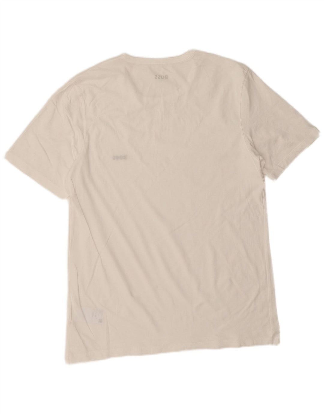 Hugo Boss Herre T-Shirt Top Stor Hvid Bomuld