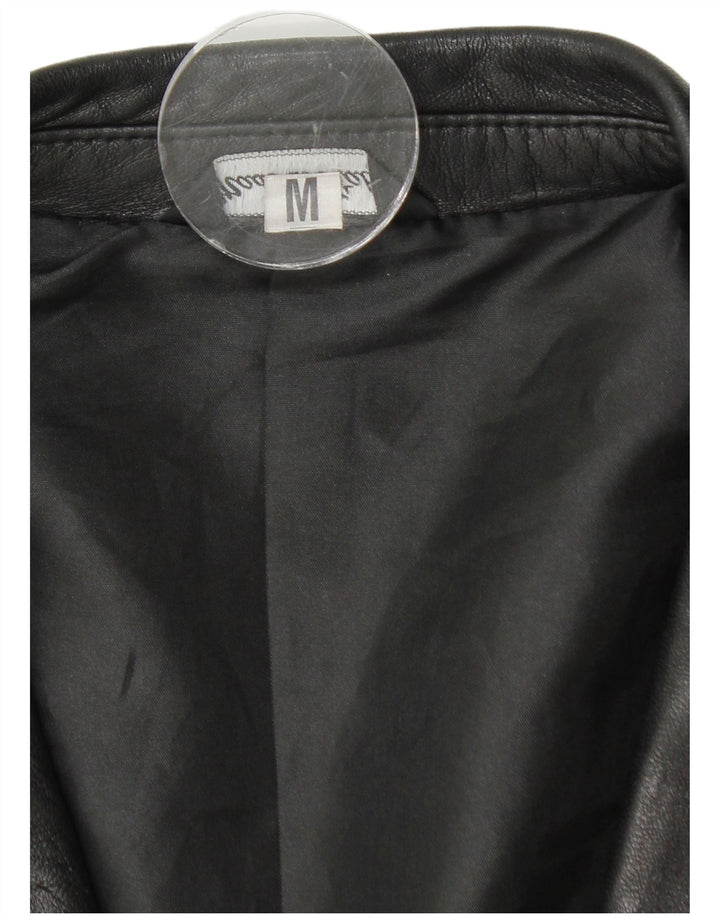 Vintage herre 2-knaps læder blazerjakke UK 38 medium sort læder