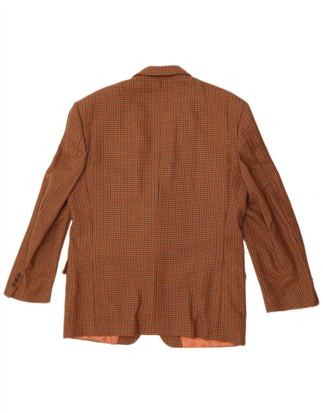Vintage herre 2-knaps blazerjakke UK 38 Medium Brown Houndstooth Uld