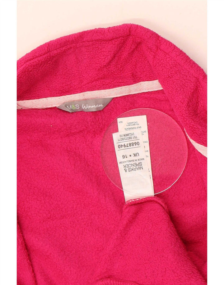 Marks & Spencer Fleecejakke til kvinder UK 16 Large Pink Polyester