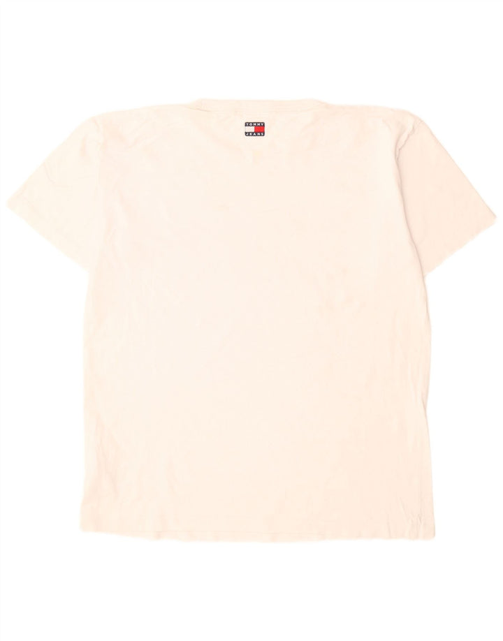 Tommy Hilfiger Herre grafisk T-shirt Top Medium Hvid Bomuld