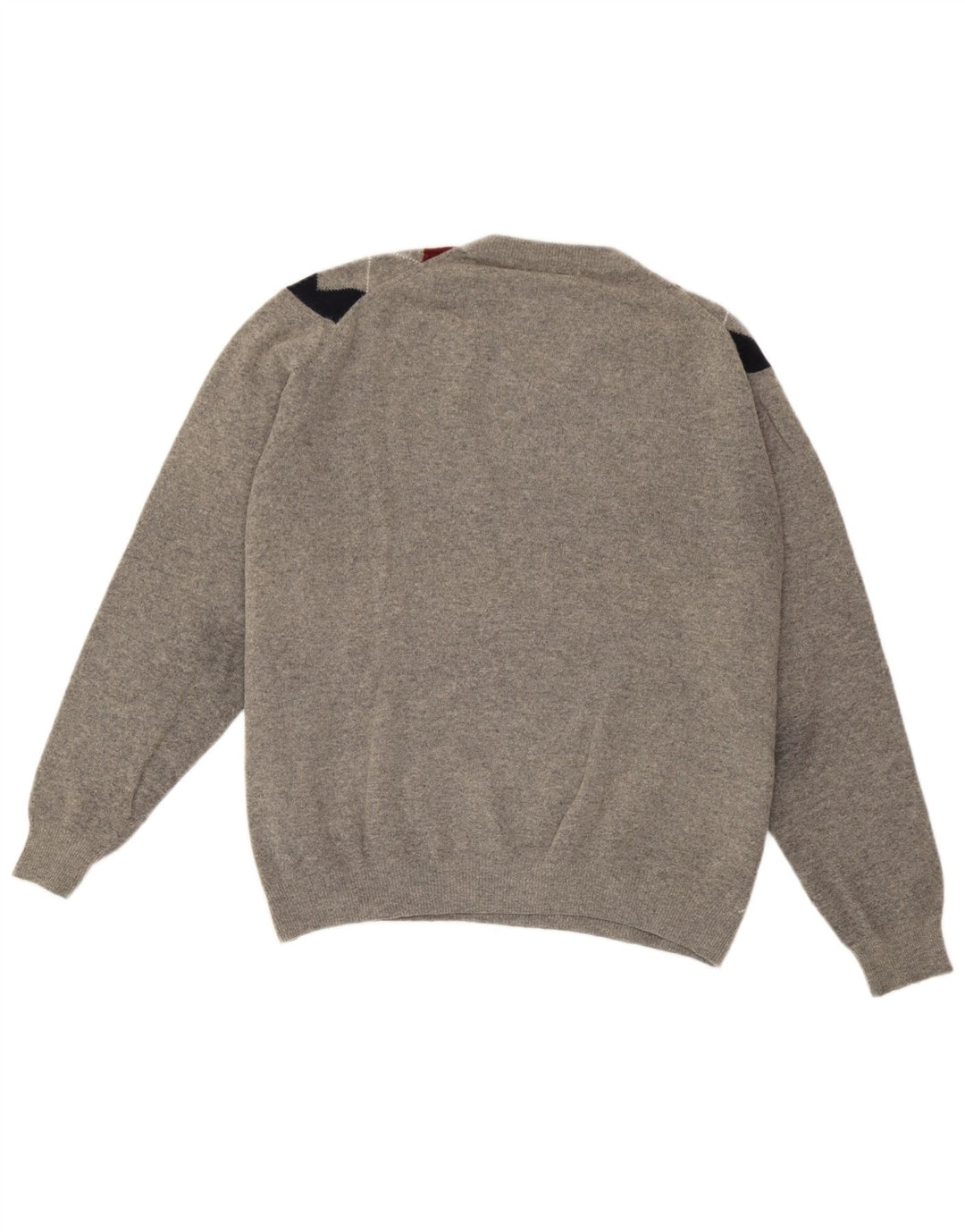 Rifle Herre V-hals trøje Sweater Stor Grå Argyle/Diamond Wool
