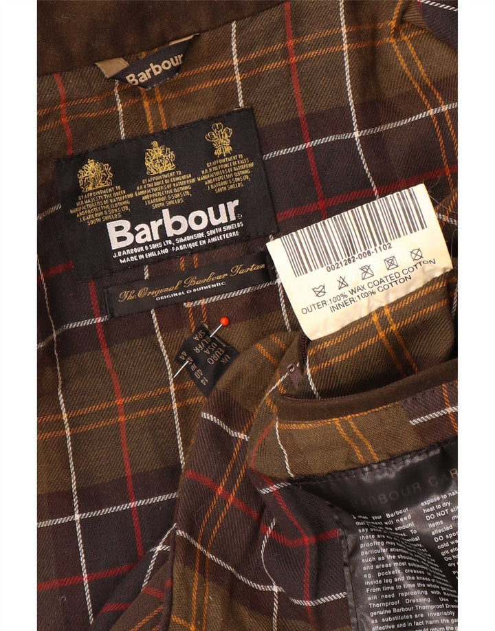 Barbour Womens vokset bomuldsjakke UK 14 Stor Brun
