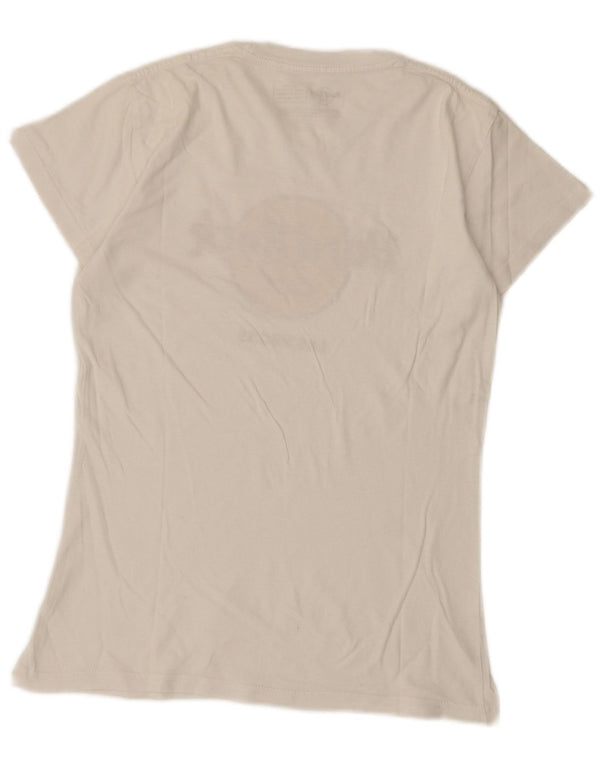 Hard Rock Cafe Dame Las Vegas Grafisk T-Shirt Top UK 12 Medium White