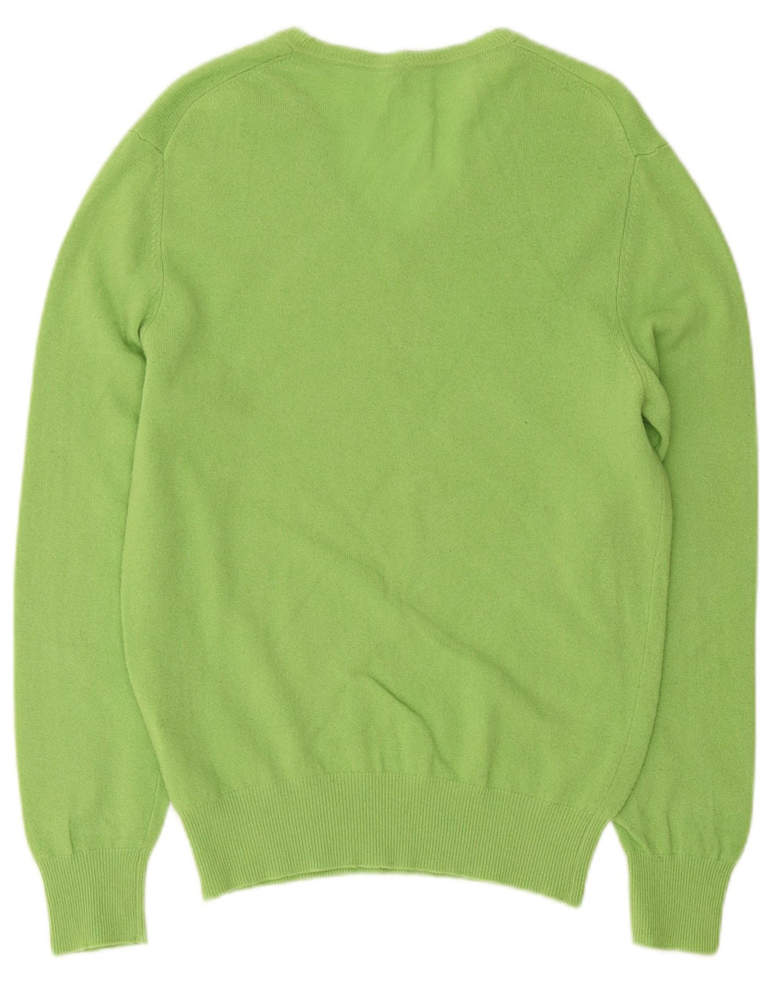 Benetton Dame V-hals sweater UK 14 Medium Green Wool