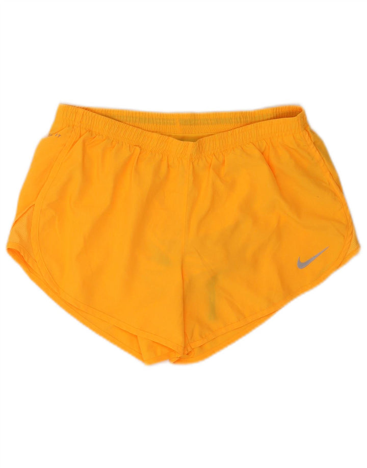 Nike Dame Dri Fit sportsshorts UK 14 Medium Orange Polyester