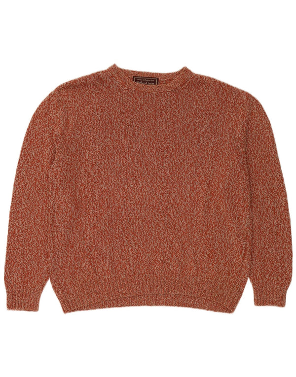 Marlboro Classics Herre Crew Neck Jumper Sweater XL Orange Flecked Linen