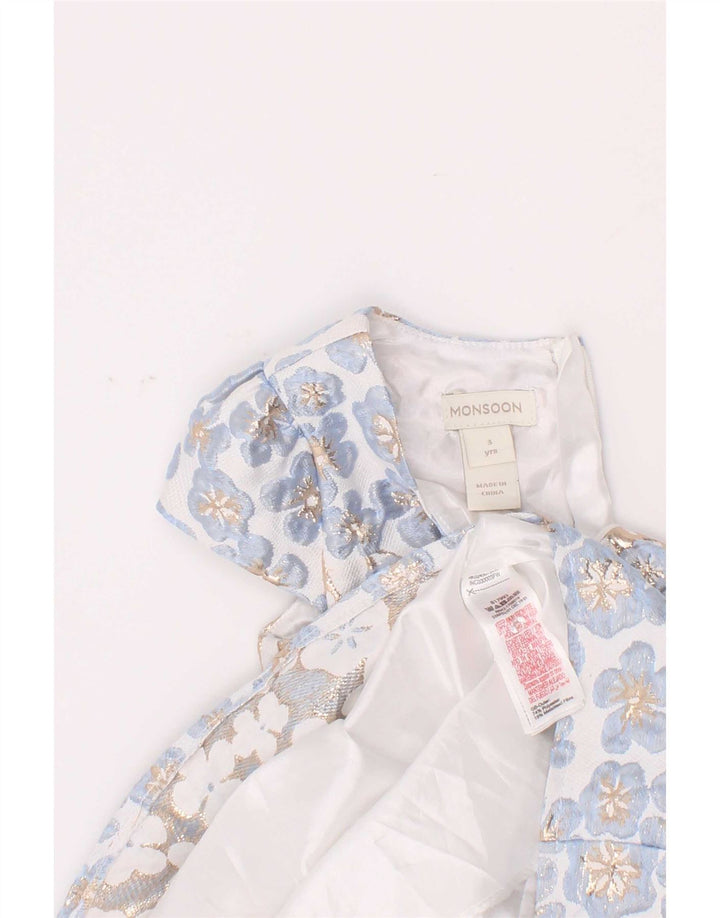 Monsoon Girls Princess Dress 2-3 Years White Floral Polyester