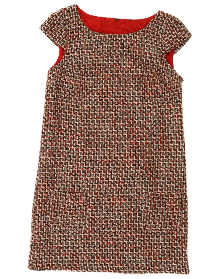 Benetton Womens Shift Dress UK 14 Stor flerfarvet ternet akryl