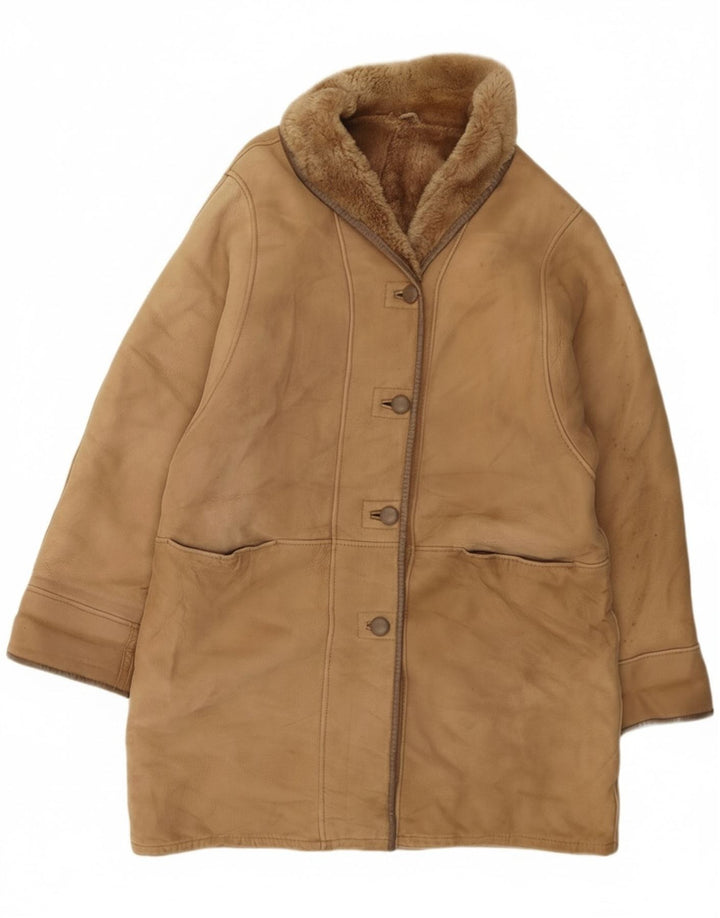 Persona Dame Shearling Frakke Størrelse 21 Medium Beige Shearling