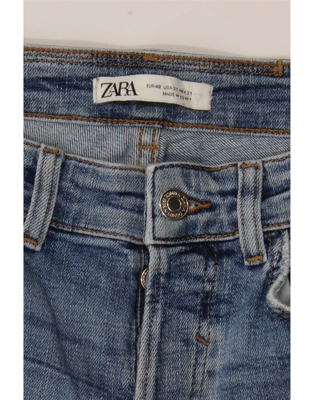 Zara Herre Distressed Skinny Jeans EU 40 Medium W31 L29 Blå