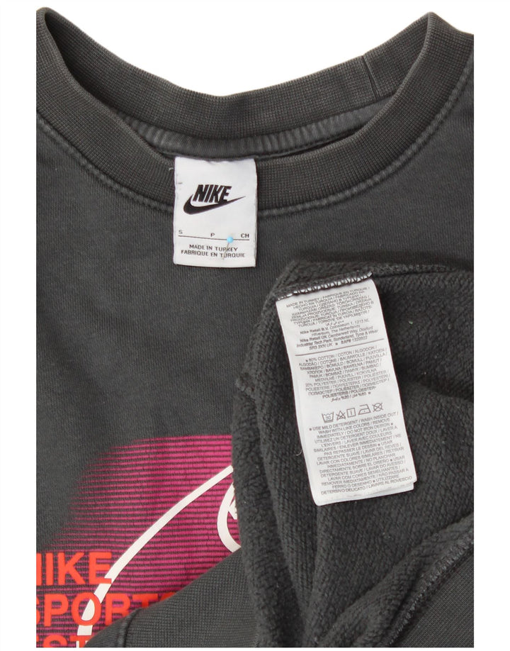 NIKE grafisk sweatshirt til mænd, lille grå bomuld