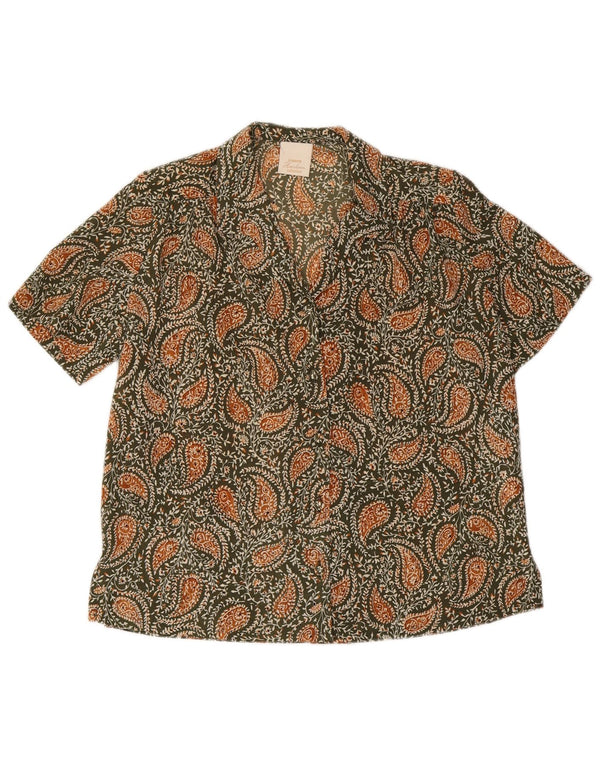 Eastex Kortærmet skjortebluse til kvinder UK 12 Medium Green Paisley