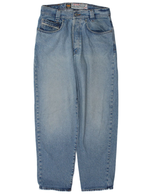 Vintage herre Loose Fit tilspidsede jeans W31 L30 blå bomuld