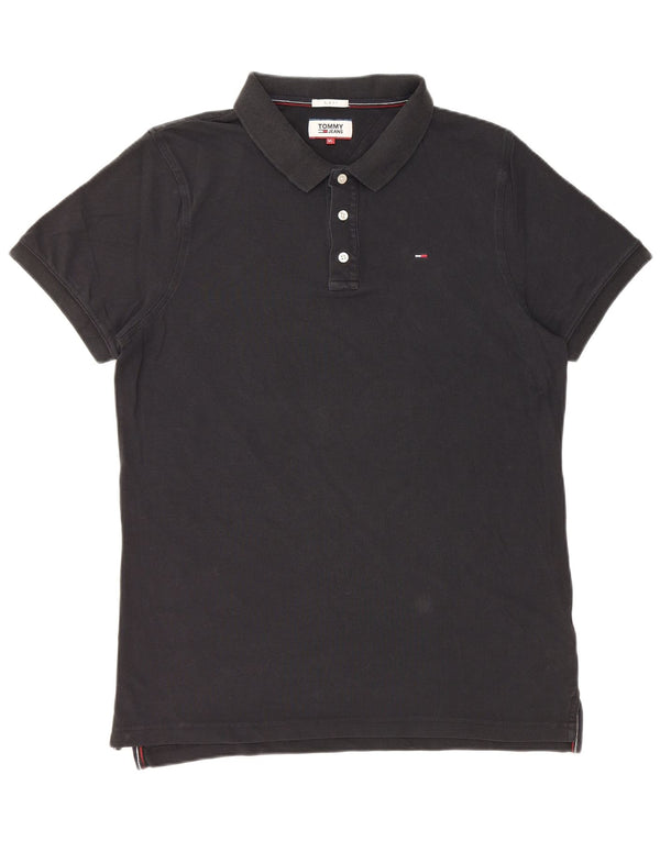 Tommy Hilfiger Herre Slim Fit Polo Shirt XL Sort Bomuld