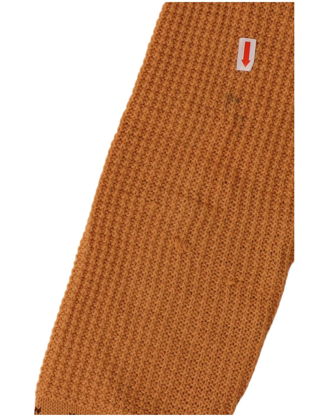 VINTAGE Dame V-hals sweater UK 10 Lille Brun Geometrisk