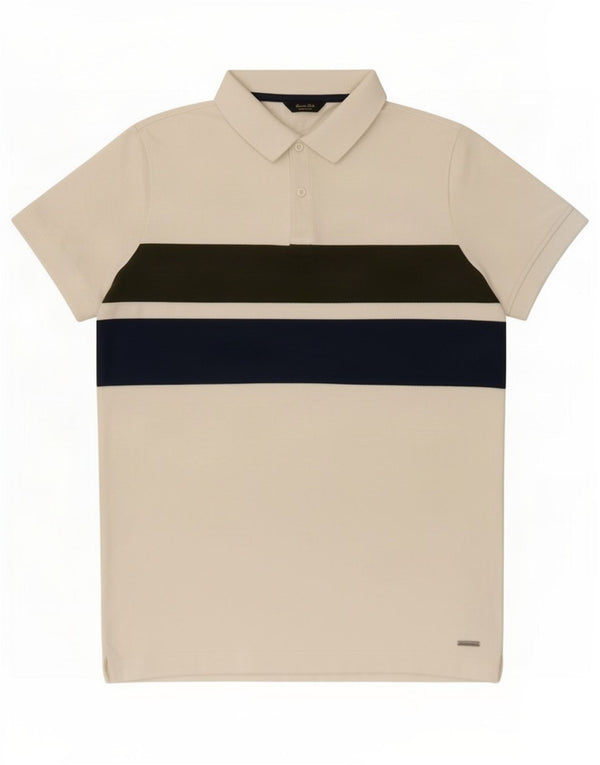 Massimo Dutti Herre poloshirt Lille hvid Colourblock Bomuld