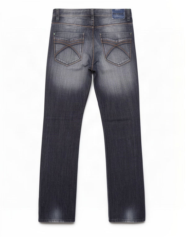 Desigual Men Distressed Regular Fit Straight Jeans W34 L32 Navy Blue
