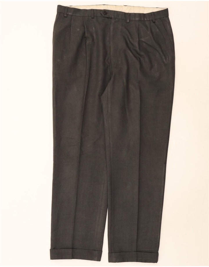 Marks & Spencer Herre Pegged Suit Bukser W40 L33 Grå Polyester
