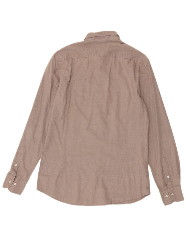 Massimo Dutti herreskjorte medium brun nålestribet bomuld