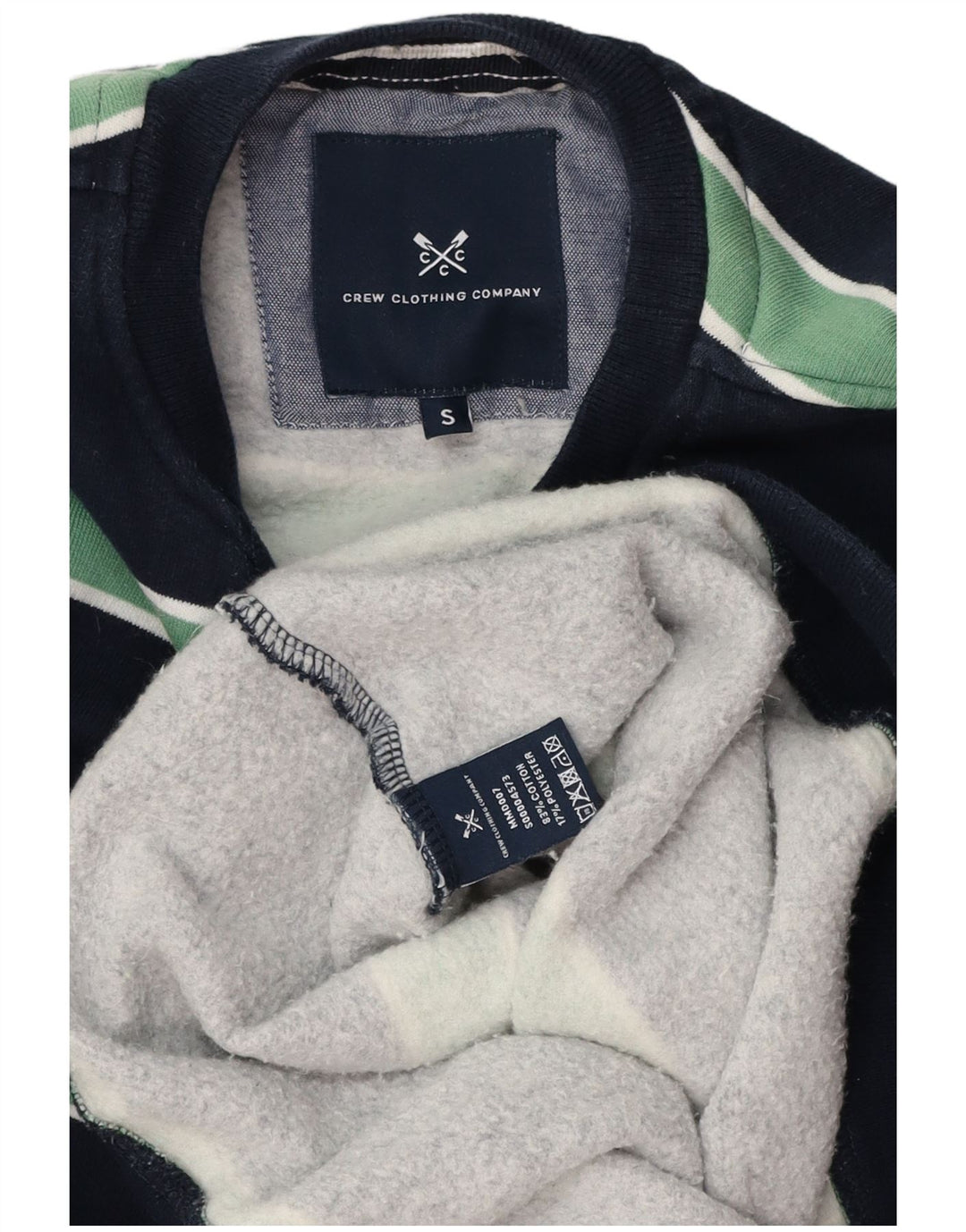 Besætningstøj Herre sweatshirt Jumper lille marineblå stribet bomuld