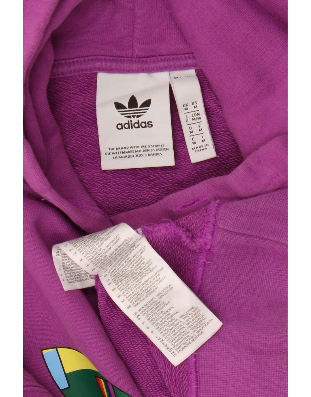 Adidas Herre Oversized grafisk hættetrøje Jumper Medium Lilla Bomuld